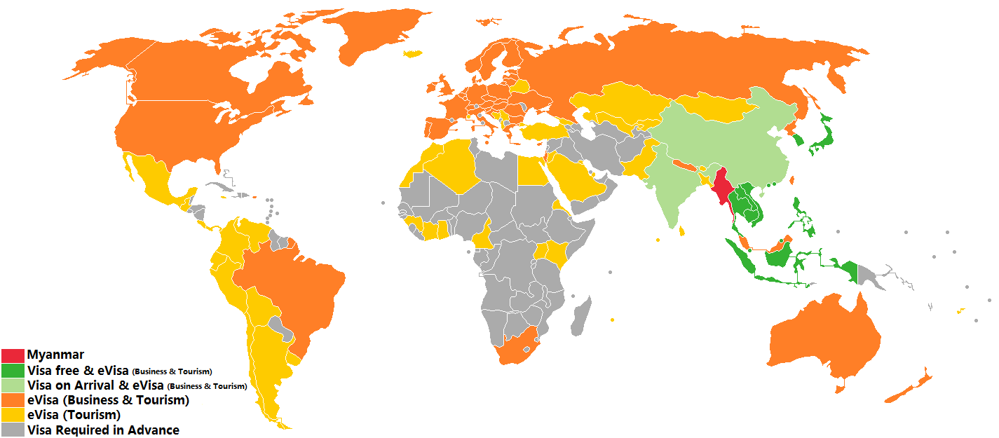 Política de visa de Birmania