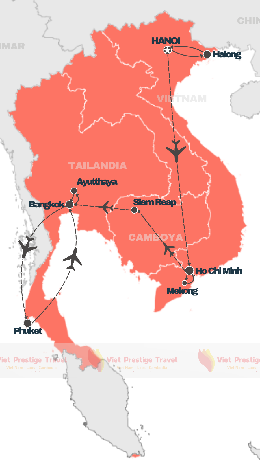 RECORRIDO CON PLAYA EN VIETNAM, CAMBOYA Y TAILANDIA