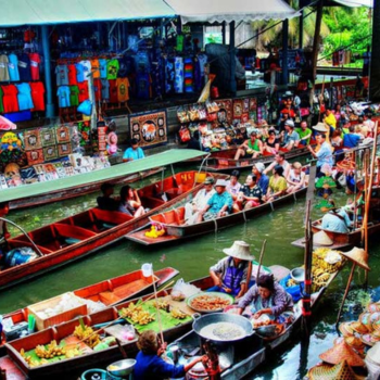 Bangkok - Mercado flotante Damnoen Saduak - Mercado de tren 