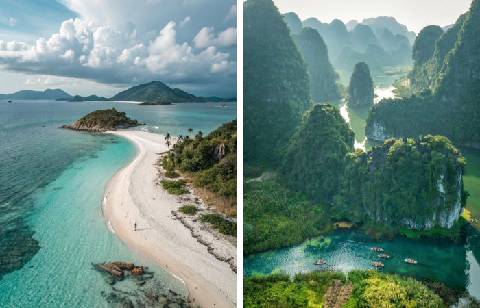 parte ideal de vietnam: Mar y montaña de Vietnam 